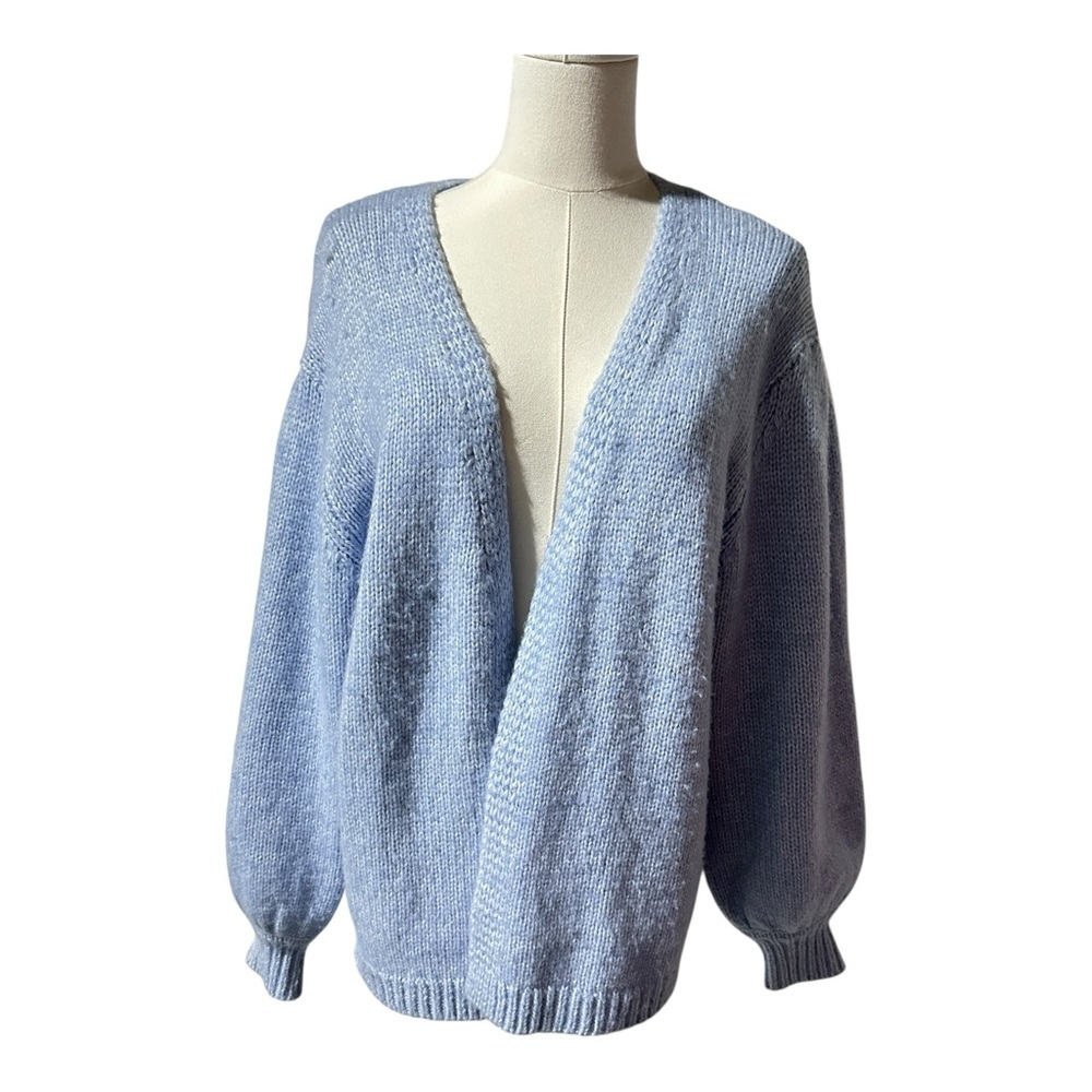 👉ASOS Design Light Blue Open Front Knit Cardigan Women’s Size 4 Soft Long Sleeve